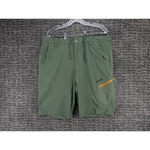 Marmot Shorts Mens 36 Green Tech Cargo Pocket Stretch Hiking Outdoor Gorpcore - Picture 1 of 14